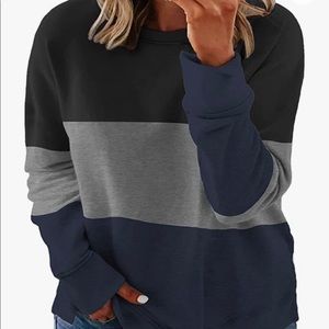 Plus Size Sweatshirt for women Color Block pullover top